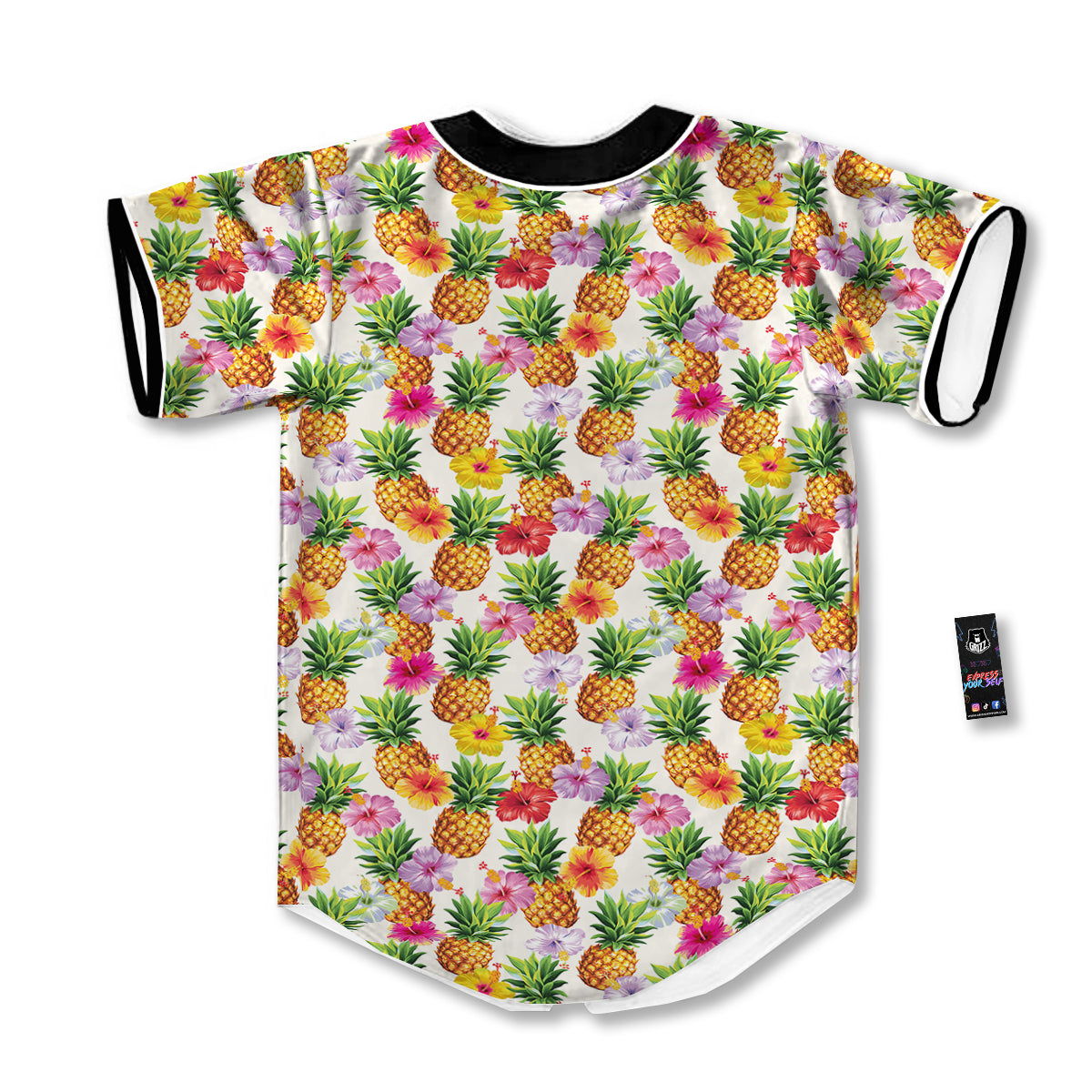 Pineapple Aloha Summer Print Pattern Baseball Jersey-grizzshop