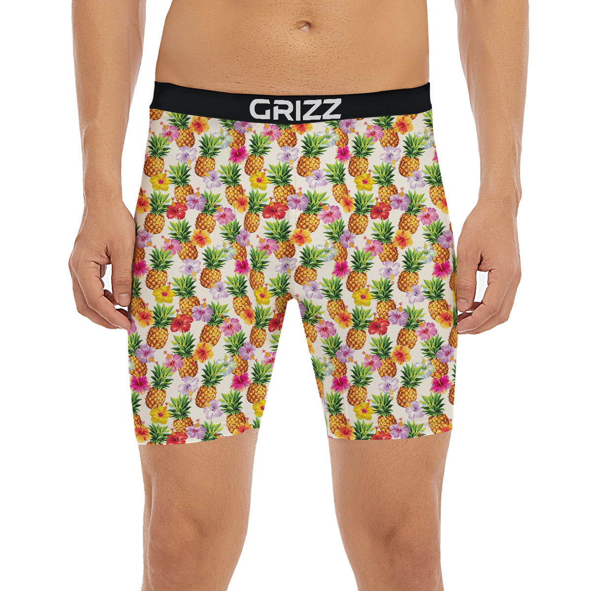 Pineapple Aloha Summer Print Pattern Boxer Briefs-grizzshop
