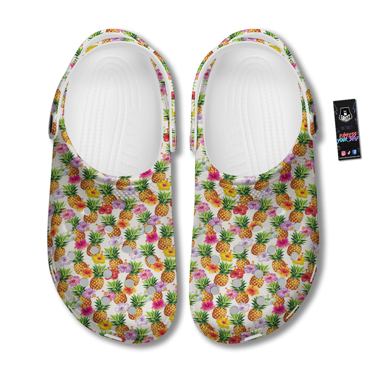 Pineapple Aloha Summer Print Pattern Clog-grizzshop