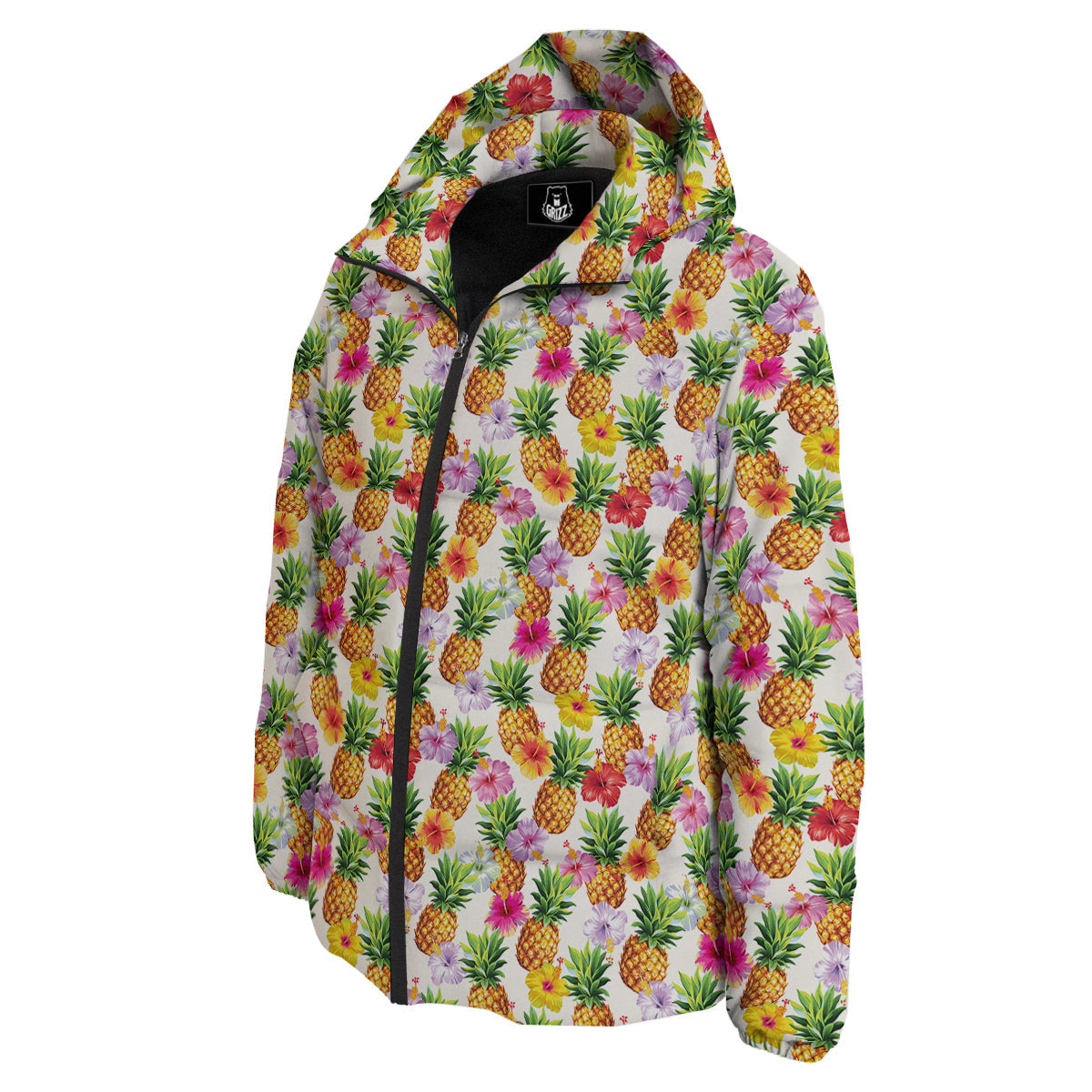 Pineapple Aloha Summer Print Pattern Down Jacket-grizzshop
