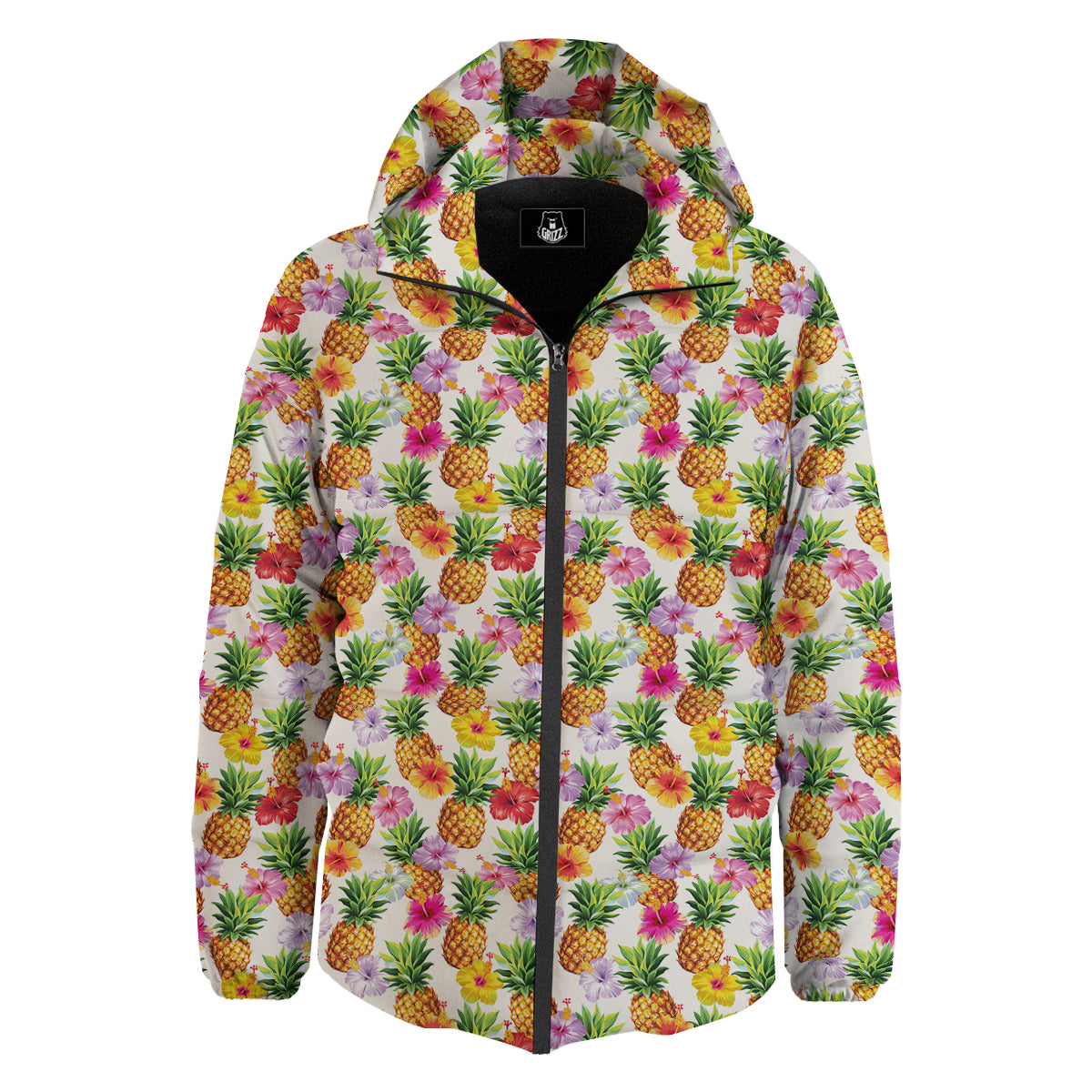 Pineapple Aloha Summer Print Pattern Down Jacket-grizzshop