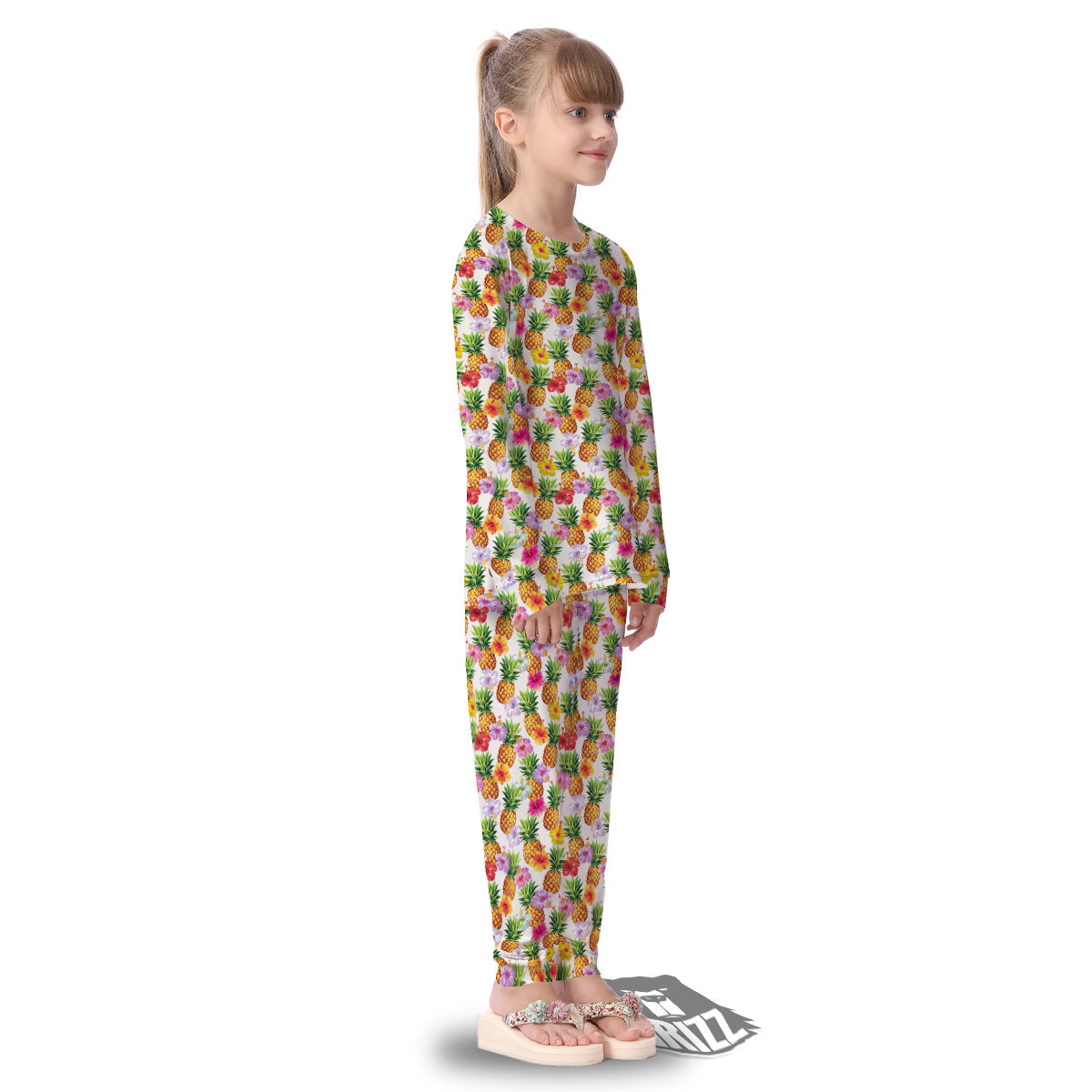Pineapple Aloha Summer Print Pattern Kid's Pajamas-grizzshop