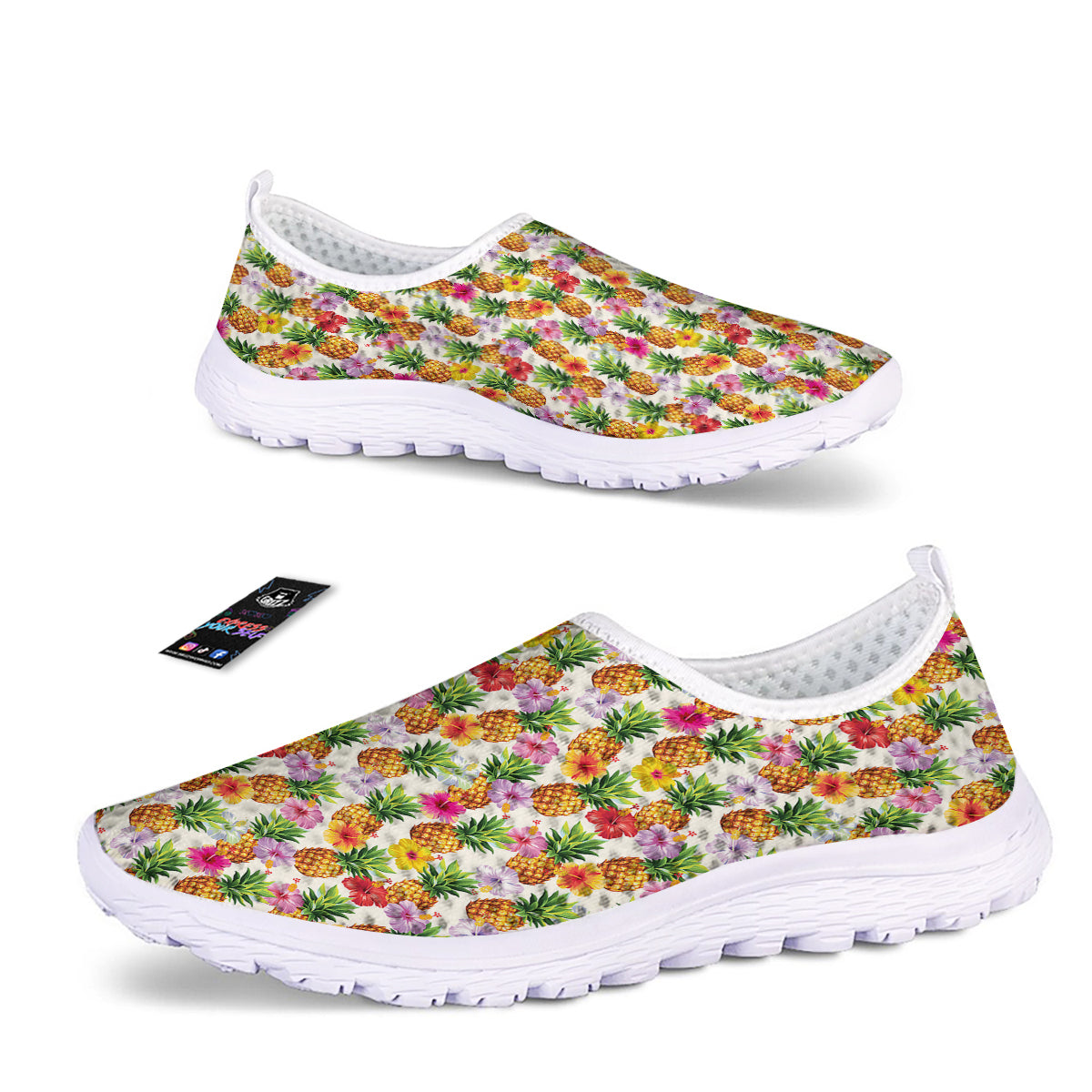 Pineapple Aloha Summer Print Pattern Nurse Shoes-grizzshop
