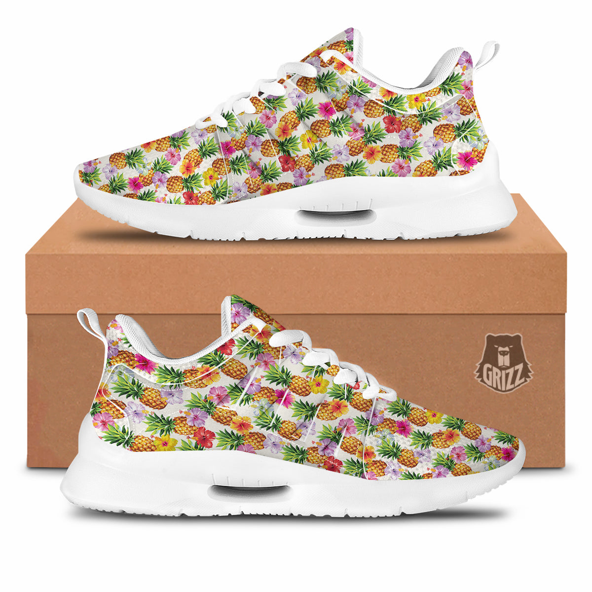 Pineapple Aloha Summer Print Pattern Tennis Shoes-grizzshop