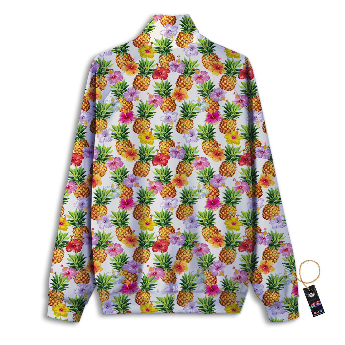 Pineapple Aloha Summer Print Pattern Track Jacket-grizzshop