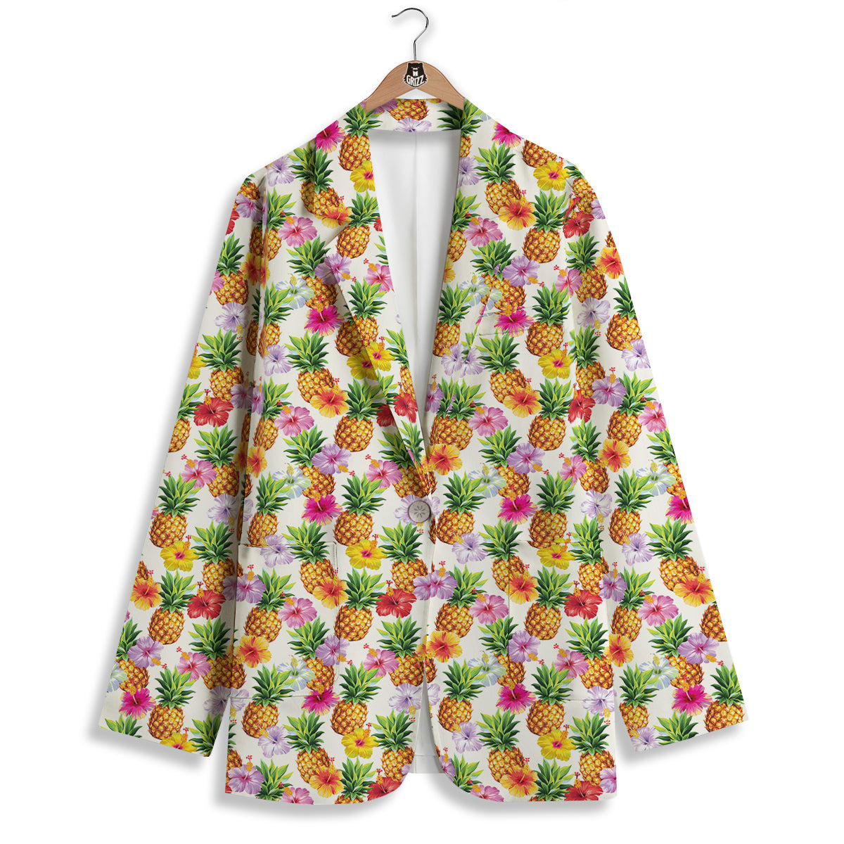 Pineapple Aloha Summer Print Pattern Women's Blazer-grizzshop