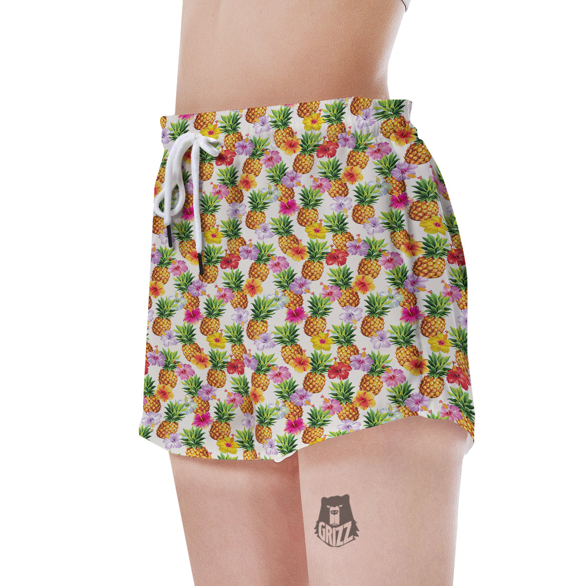 Pineapple Aloha Summer Print Pattern Women's Shorts-grizzshop