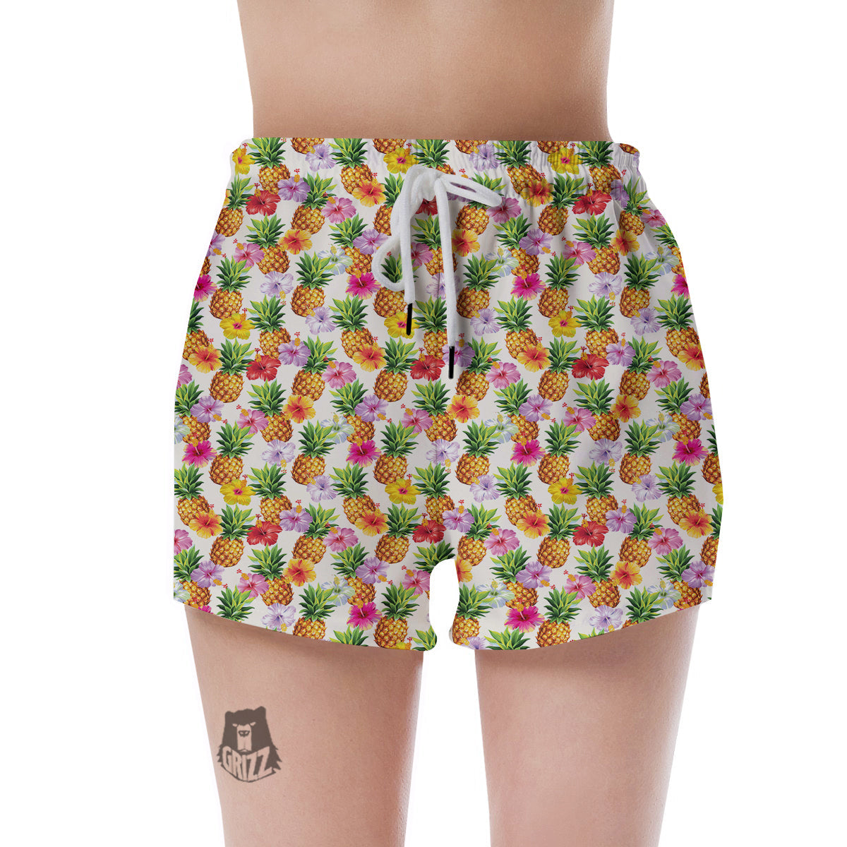 Pineapple Aloha Summer Print Pattern Women's Shorts-grizzshop