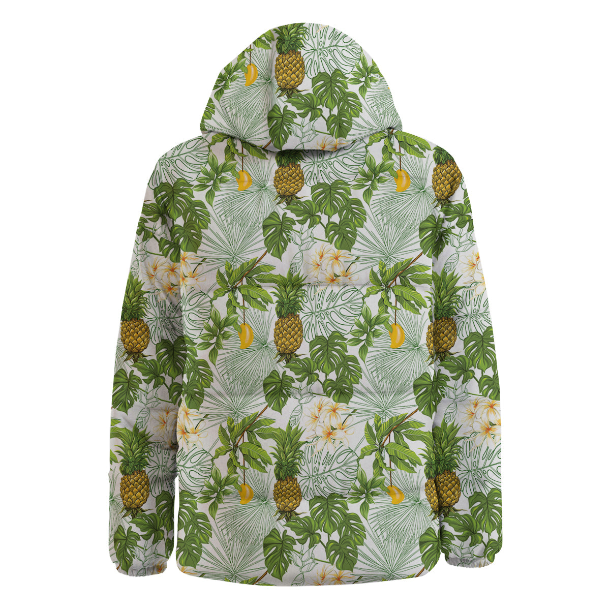 Pineapple Aloha White Print Pattern Down Jacket-grizzshop