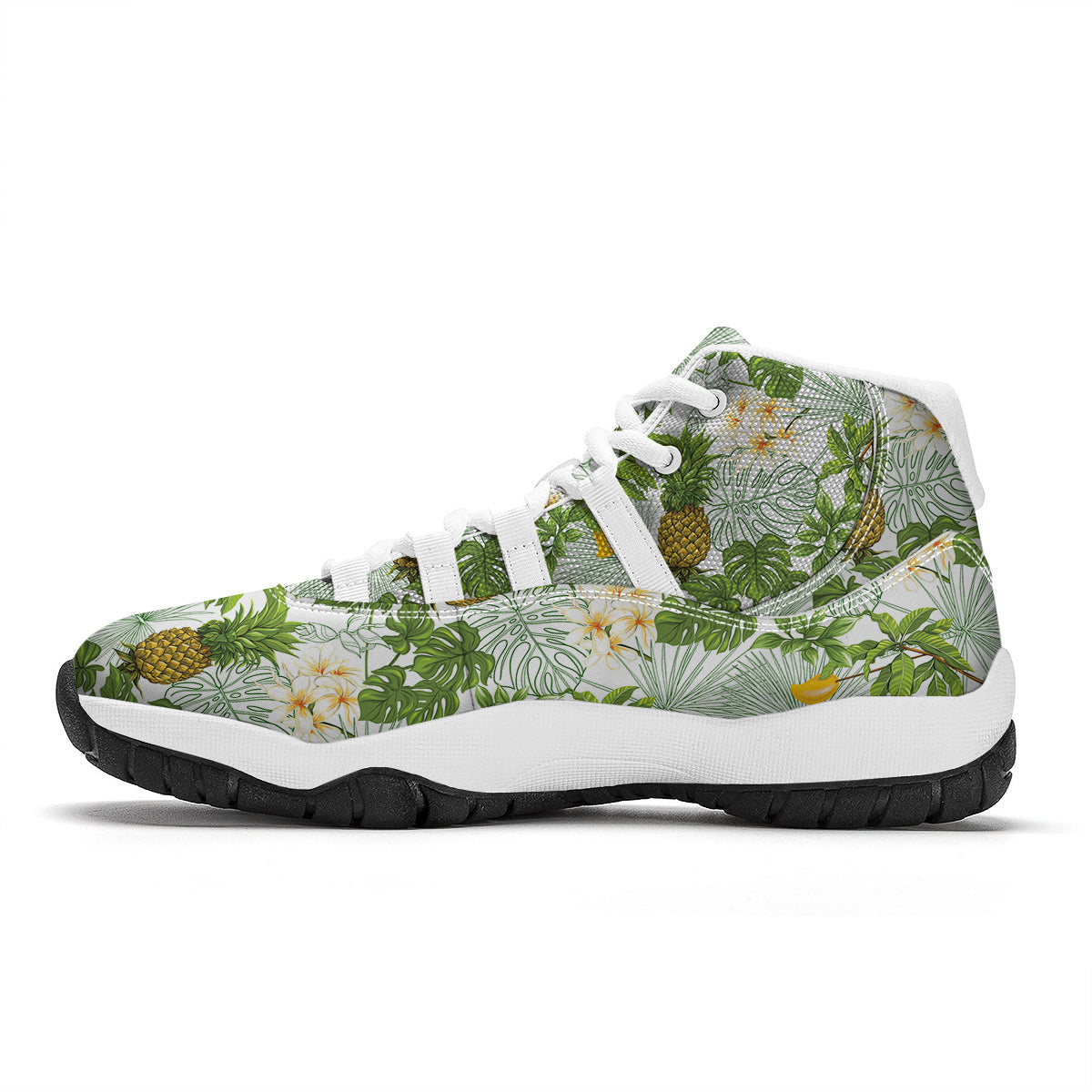Pineapple Aloha White Print Pattern White Bball Shoes-grizzshop