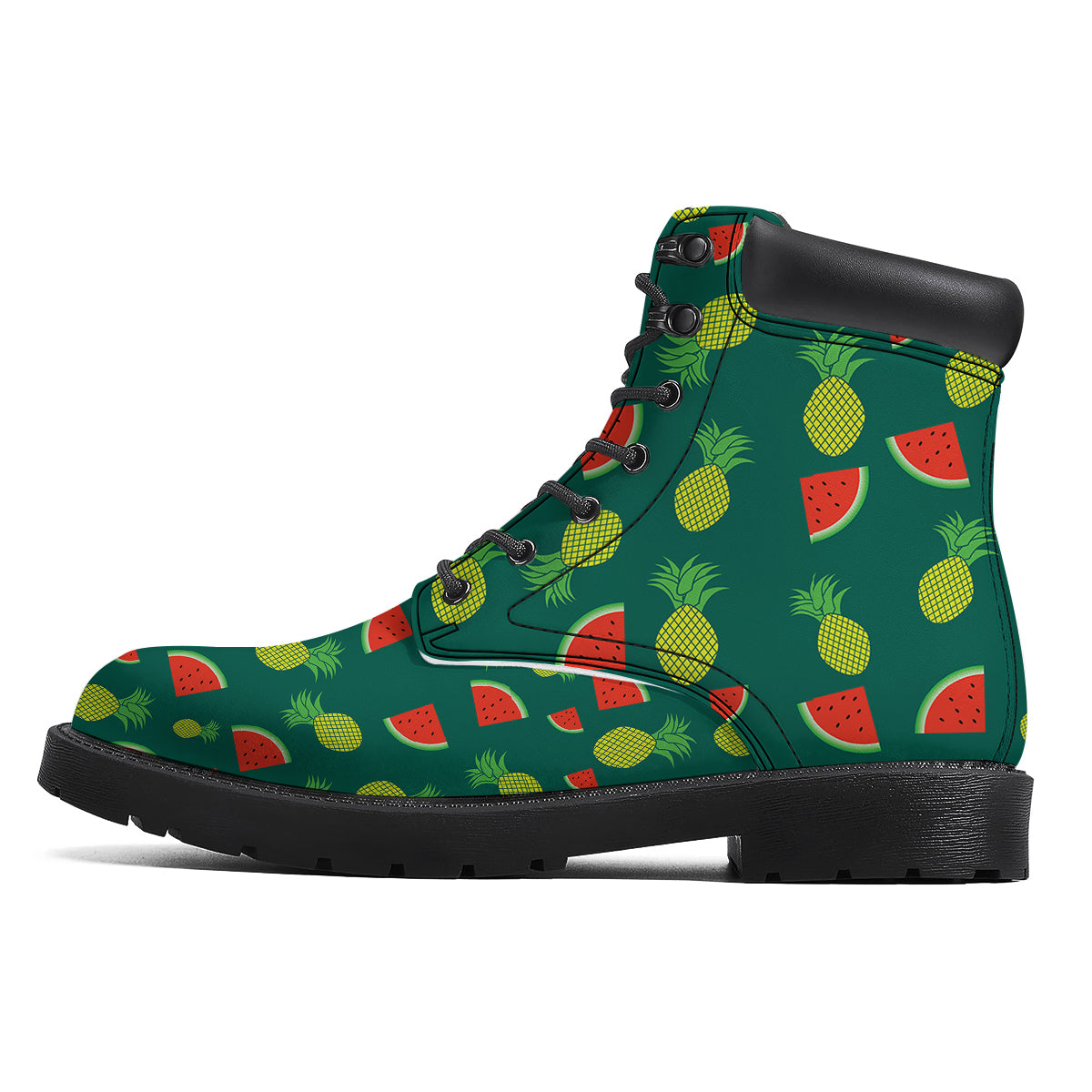Pineapple And Tropical Watermelon Print Pattern Boots-grizzshop