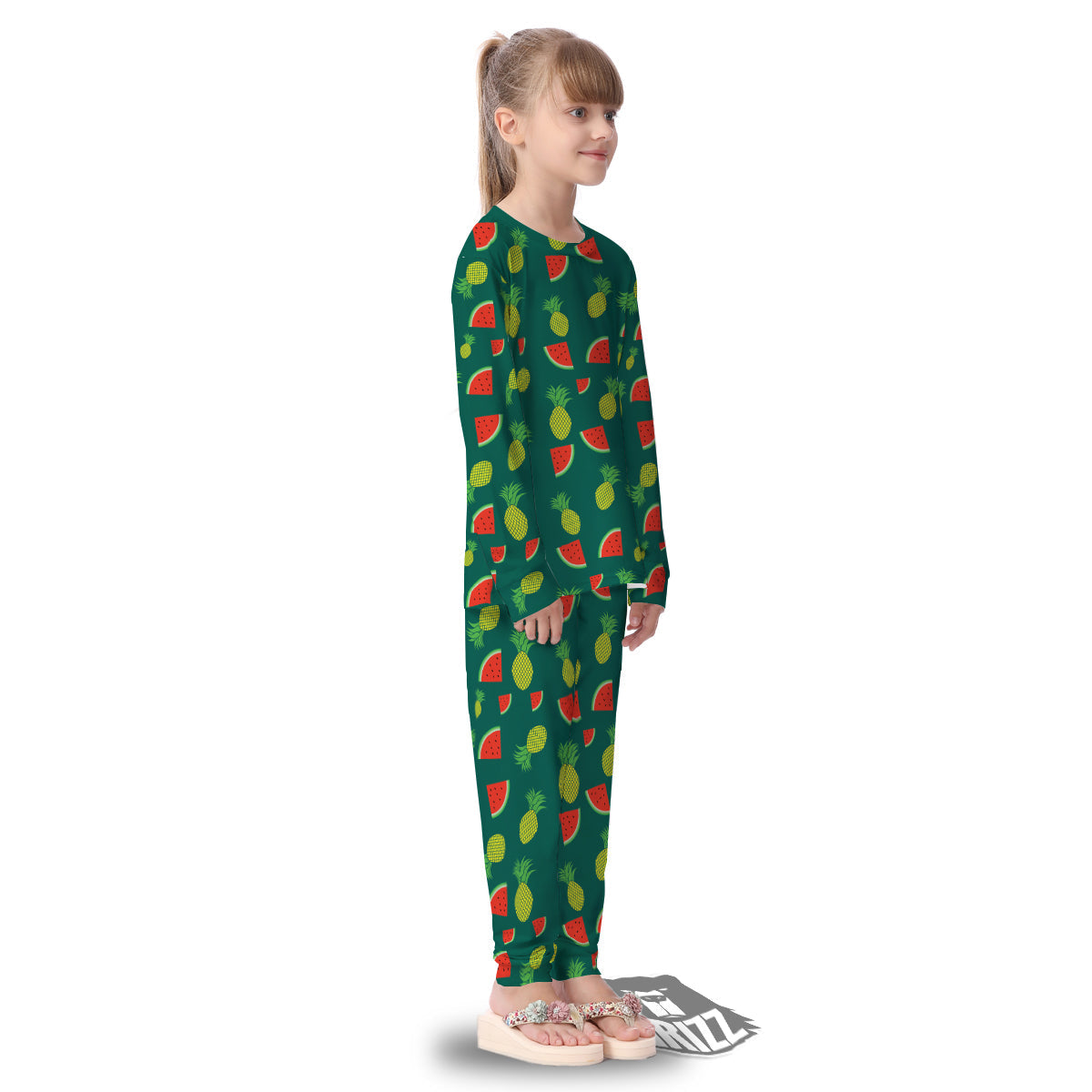 Pineapple And Tropical Watermelon Print Pattern Kid's Pajamas-grizzshop
