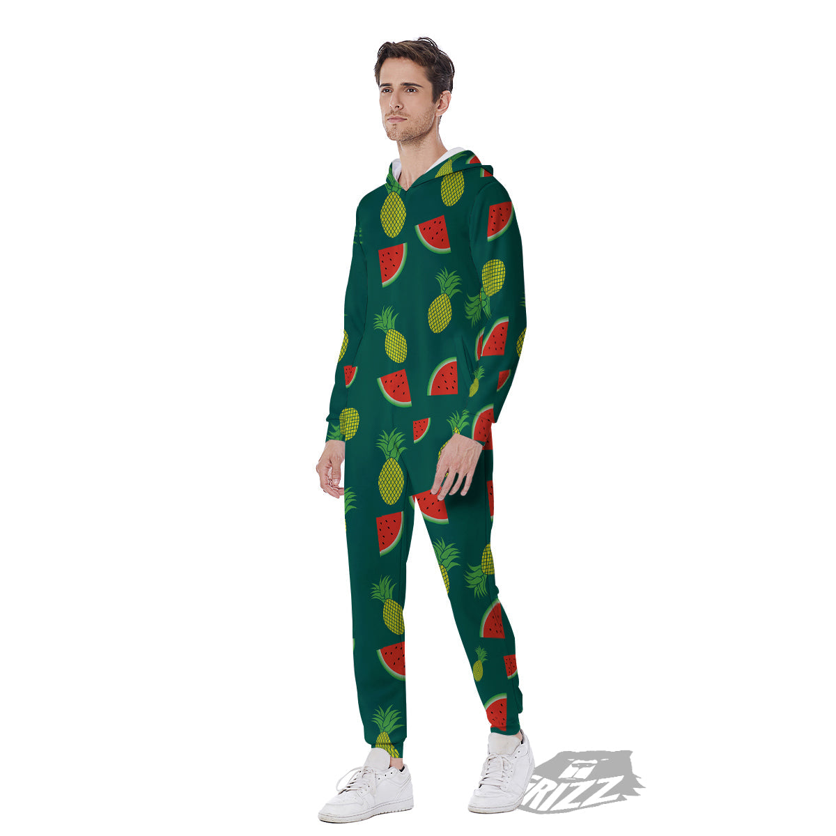 Pineapple And Tropical Watermelon Print Pattern Men's Jumpsuit-grizzshop
