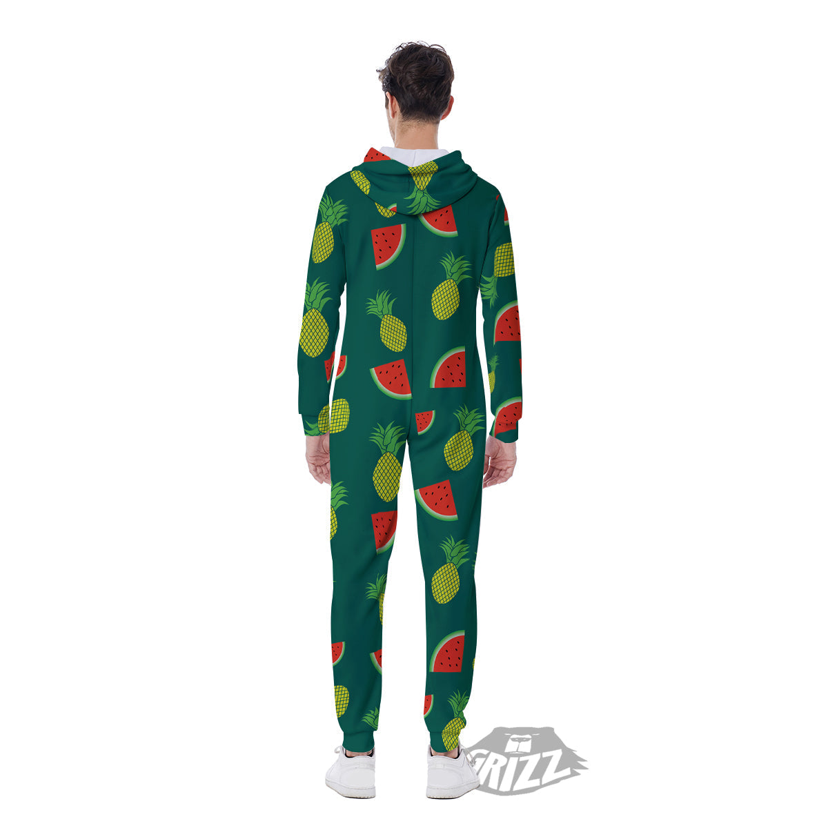 Pineapple And Tropical Watermelon Print Pattern Men's Jumpsuit-grizzshop