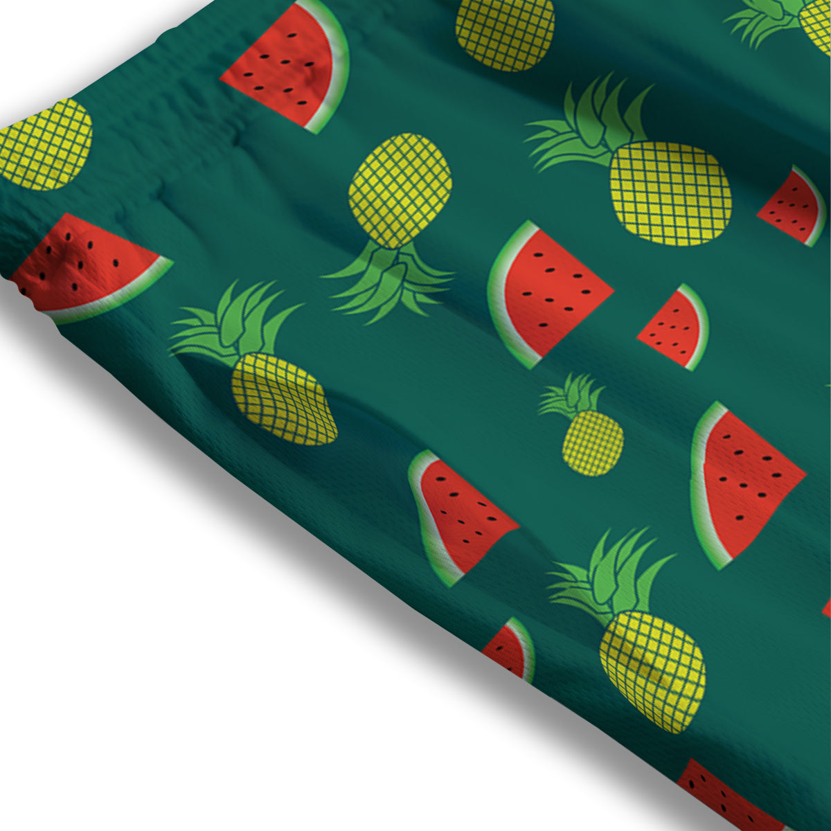 Pineapple And Tropical Watermelon Print Pattern Mesh Shorts-grizzshop