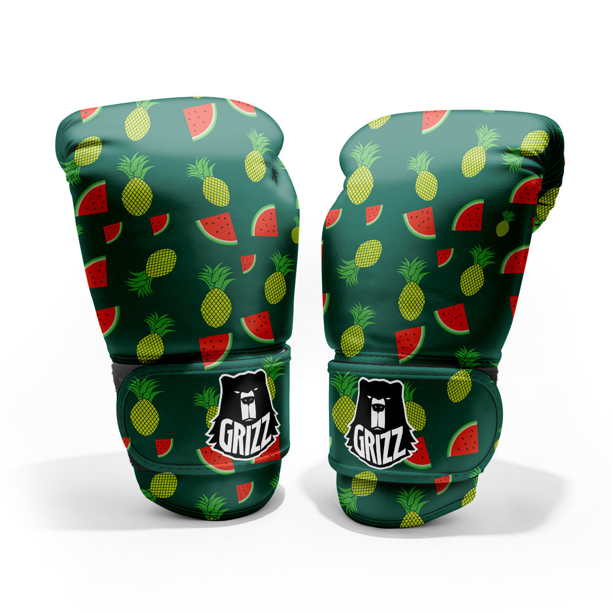 Pineapple And Tropical Watermelon Print Pattern Sparring Gloves-grizzshop