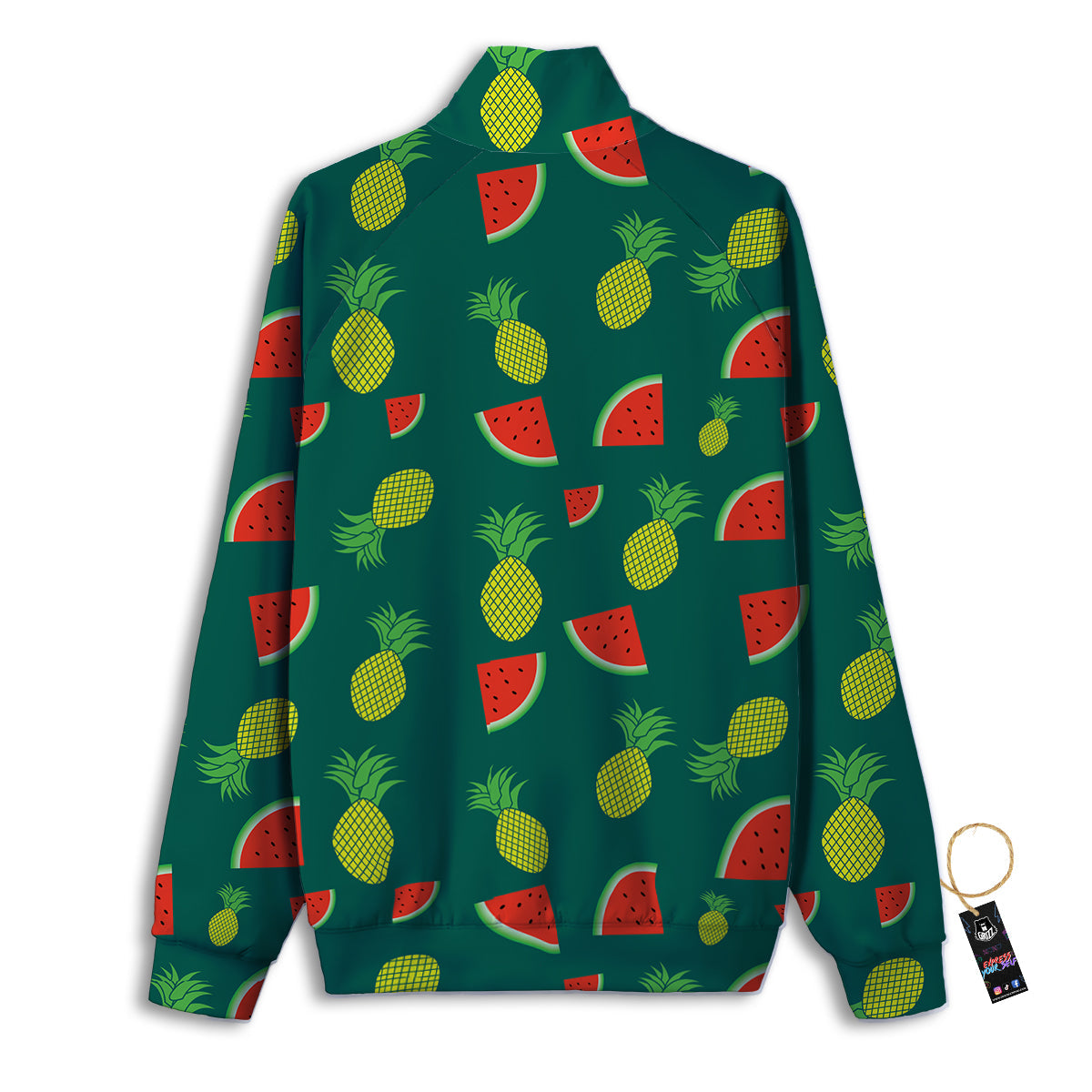 Pineapple And Tropical Watermelon Print Pattern Track Jacket-grizzshop
