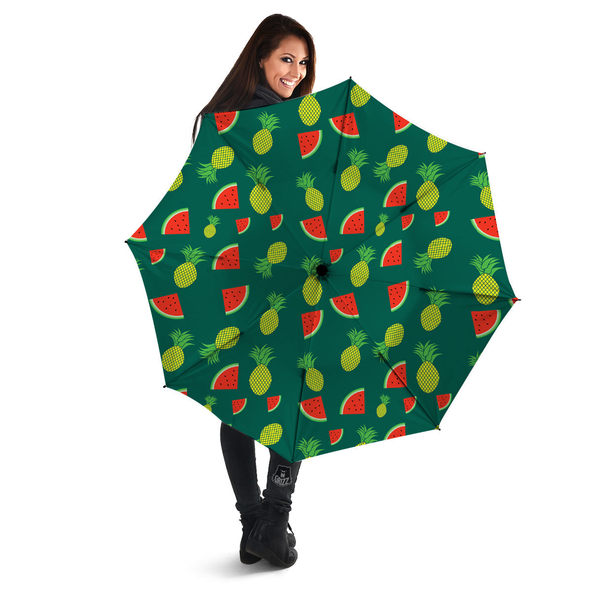 Pineapple And Tropical Watermelon Print Pattern Umbrella-grizzshop