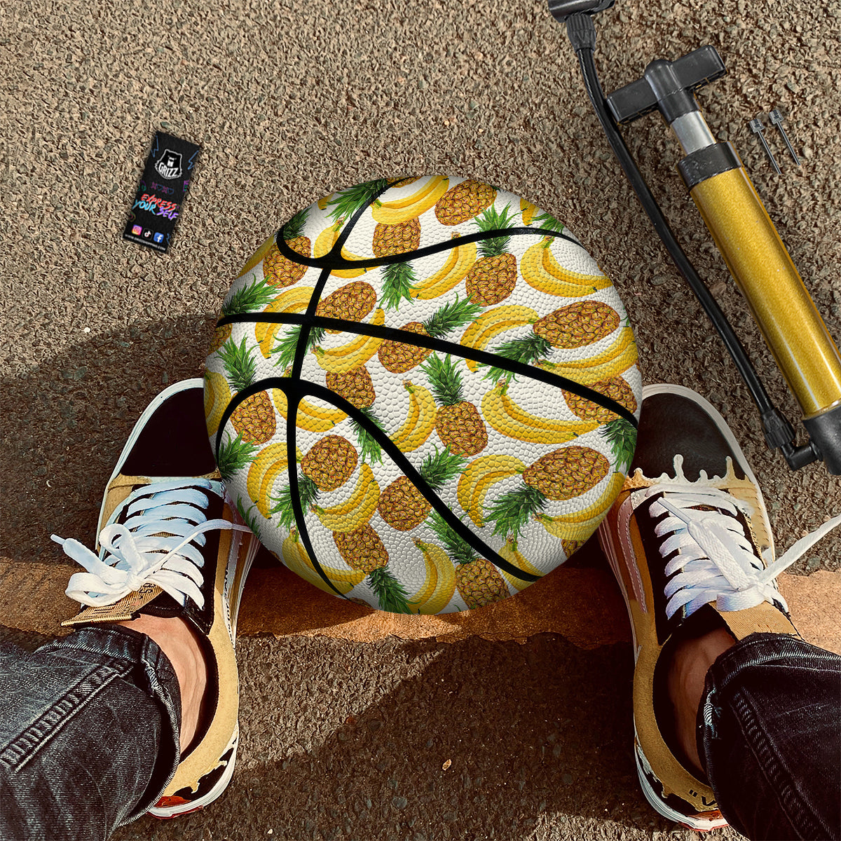 Pineapple Banana Print Pattern Basketball-grizzshop