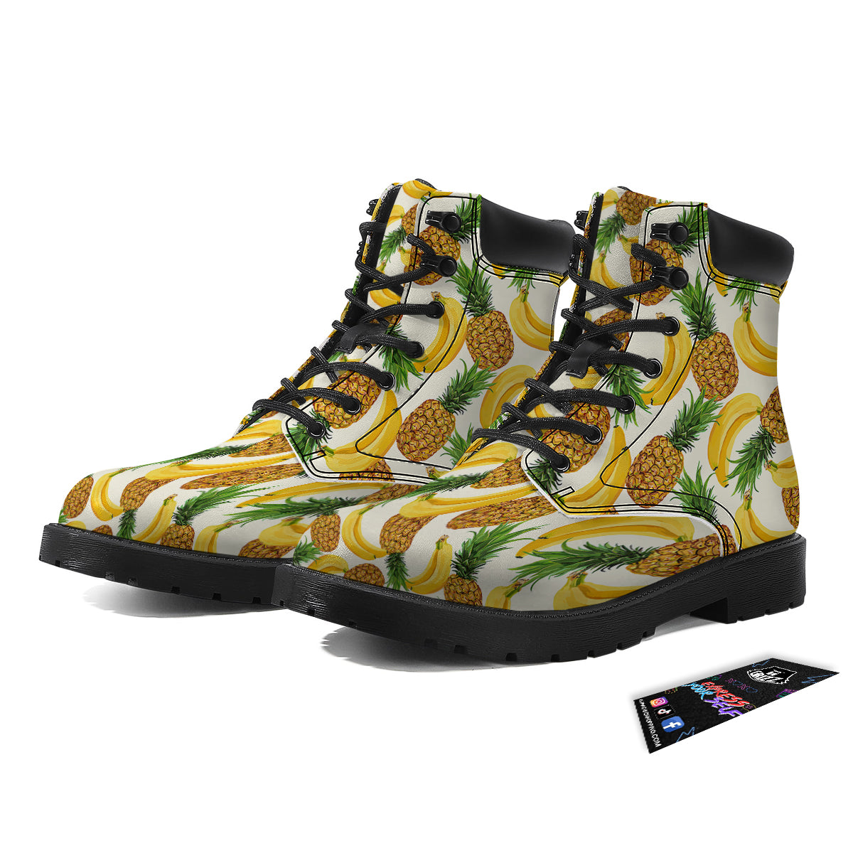 Pineapple Banana Print Pattern Boots-grizzshop