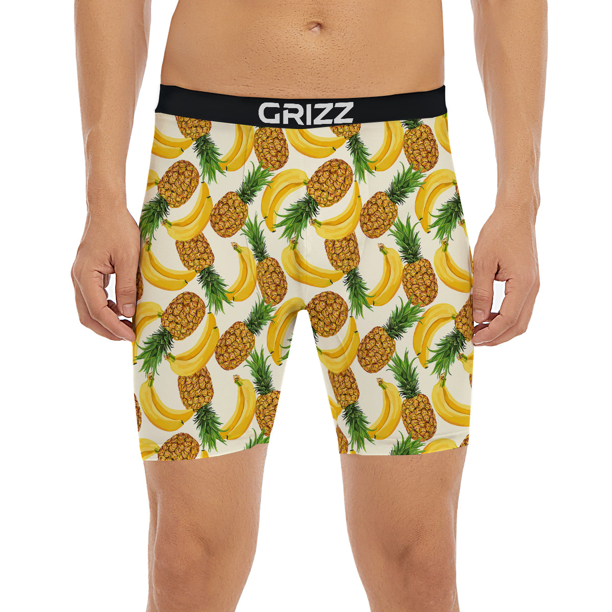 Pineapple Banana Print Pattern Boxer Briefs-grizzshop