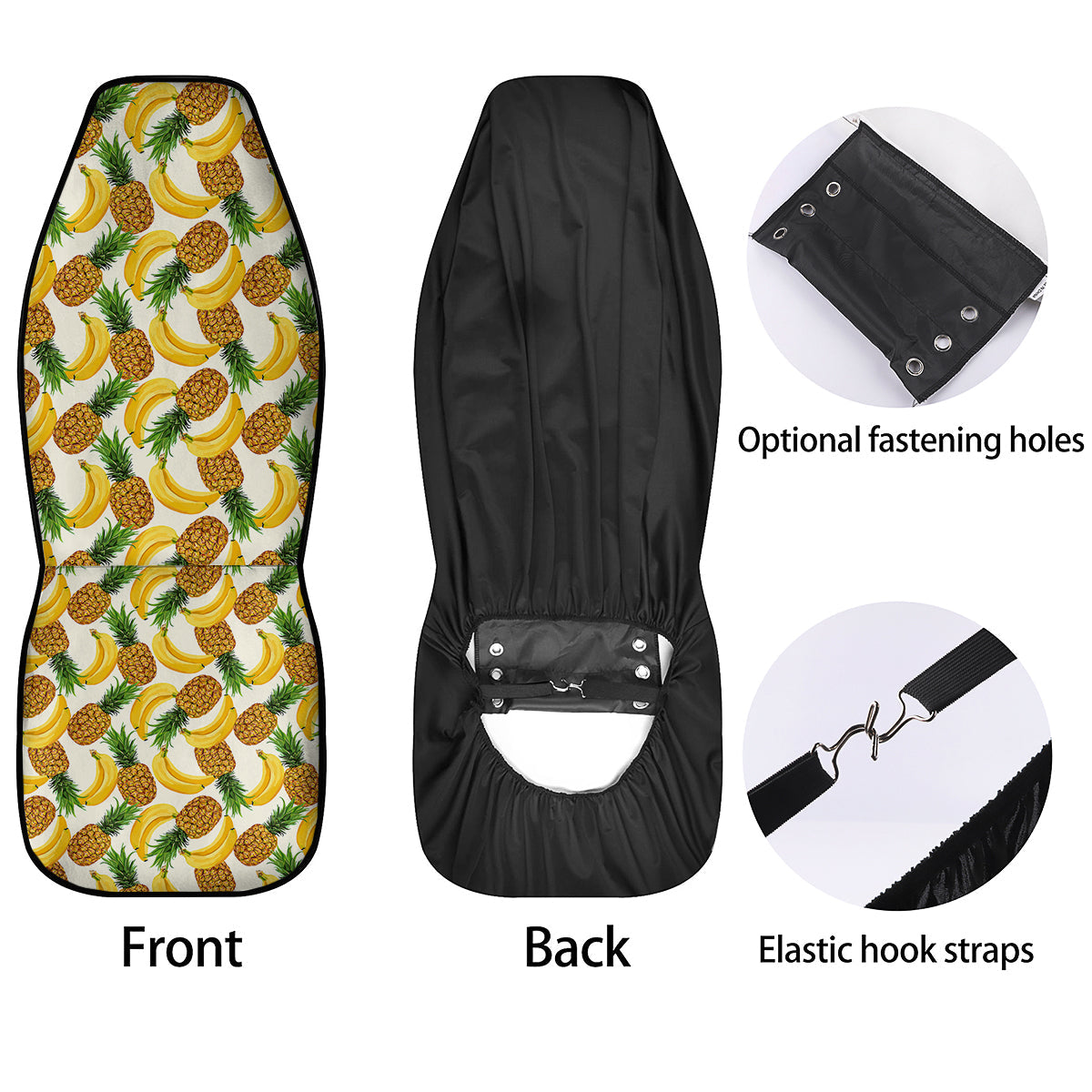 Pineapple Banana Print Pattern Car Seat Covers-grizzshop