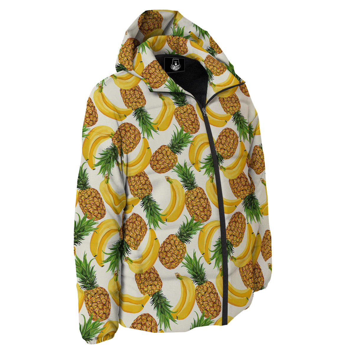 Pineapple Banana Print Pattern Down Jacket-grizzshop