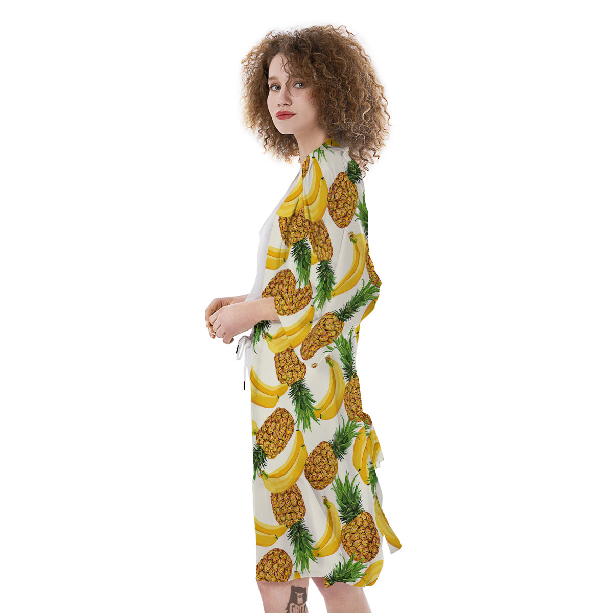 Pineapple Banana Print Pattern Kimono-grizzshop
