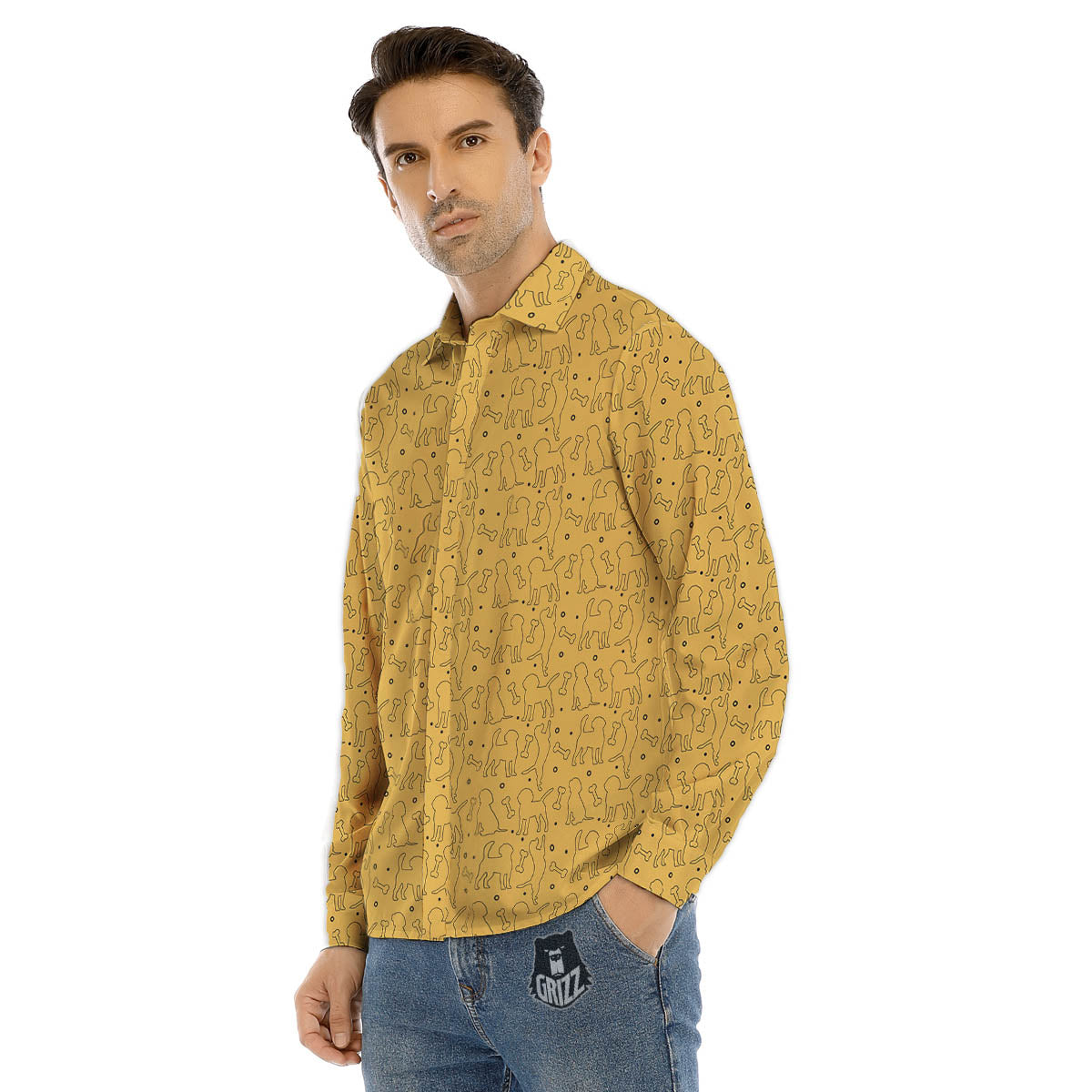Pineapple Banana Print Pattern Men's Dress Shirts-grizzshop