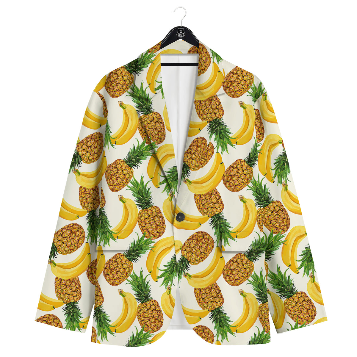 Pineapple Banana Print Pattern Men's Sport Coat-grizzshop