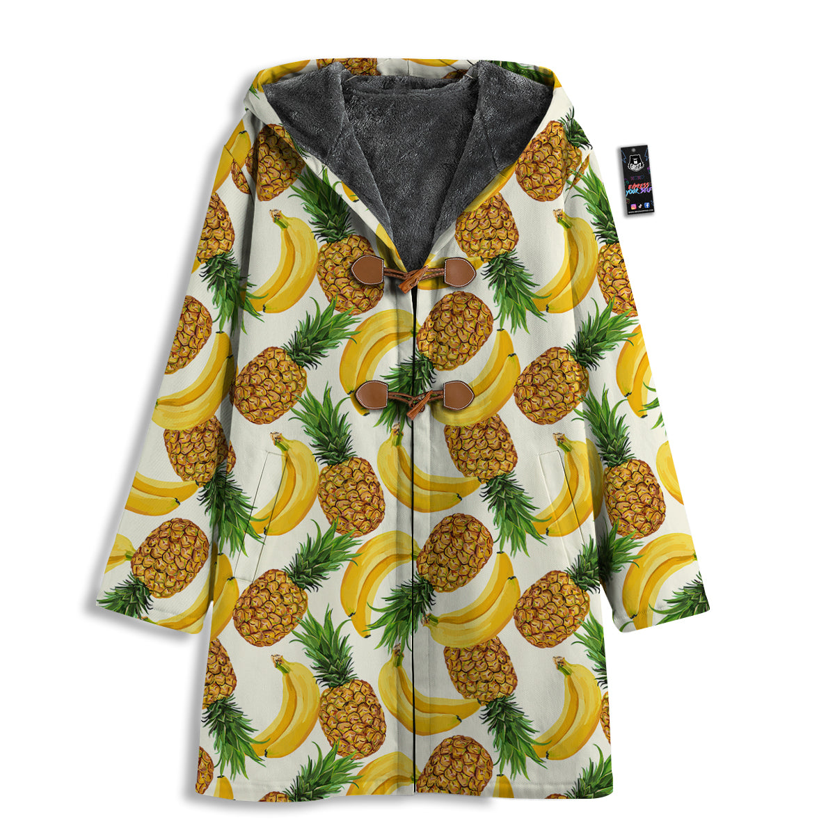 Pineapple Banana Print Pattern Men's Windbreaker Jacket-grizzshop