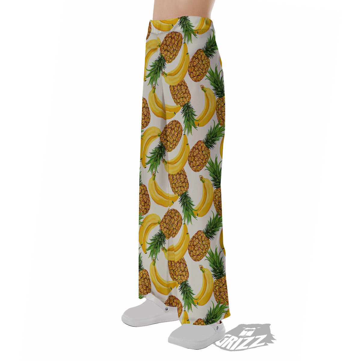 Pineapple Banana Print Pattern Pajama Pants-grizzshop