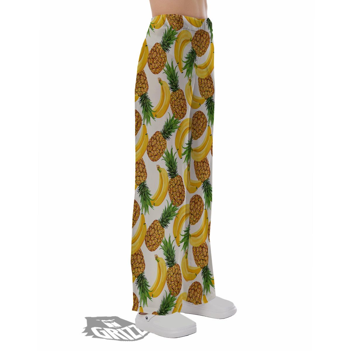Pineapple Banana Print Pattern Pajama Pants-grizzshop