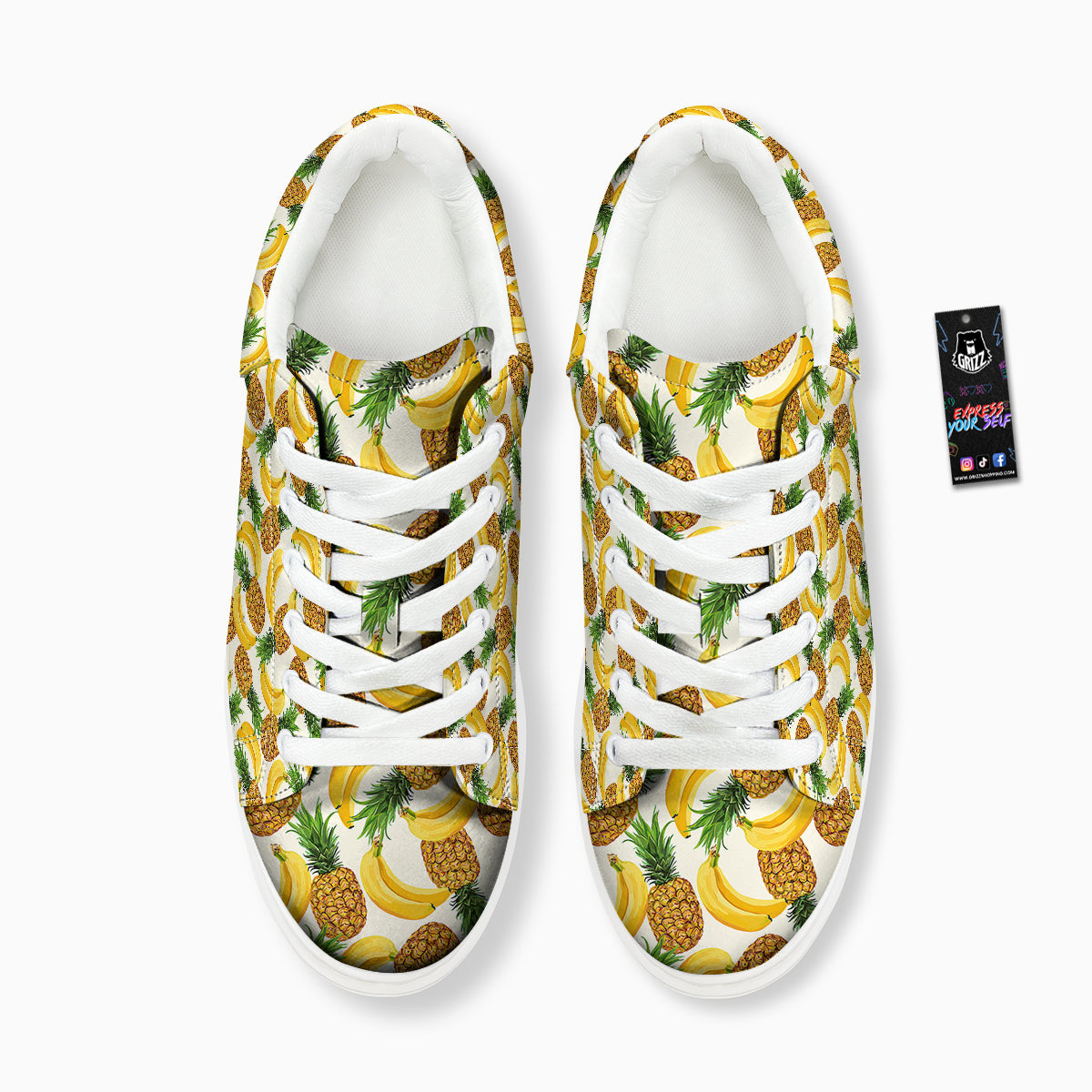 Pineapple Banana Print Pattern Platform Shoes-grizzshop