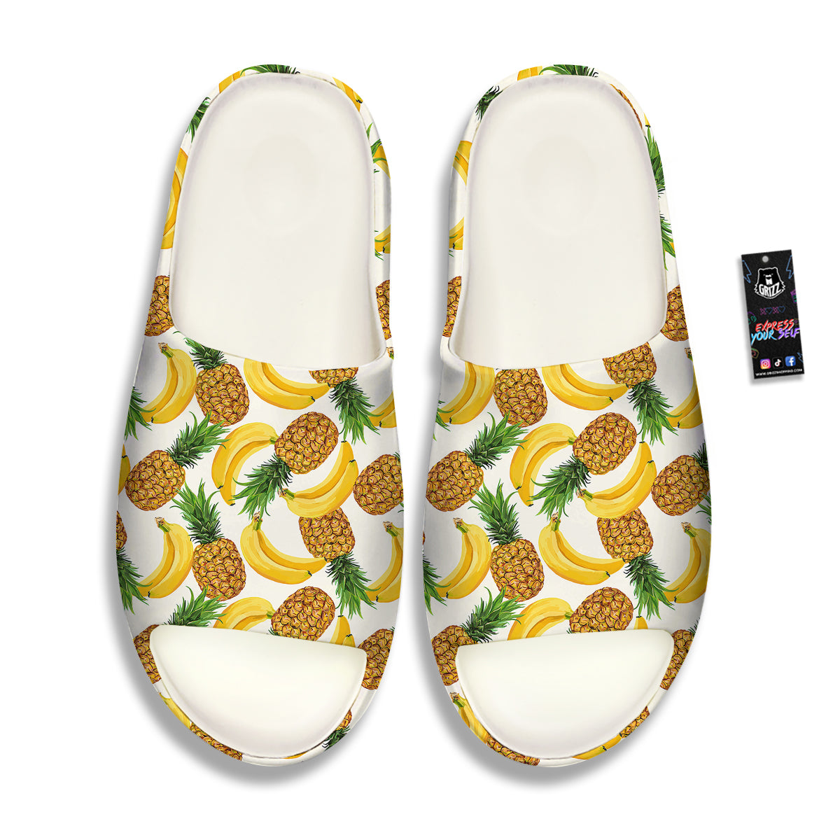 Pineapple Banana Print Pattern Sandals-grizzshop