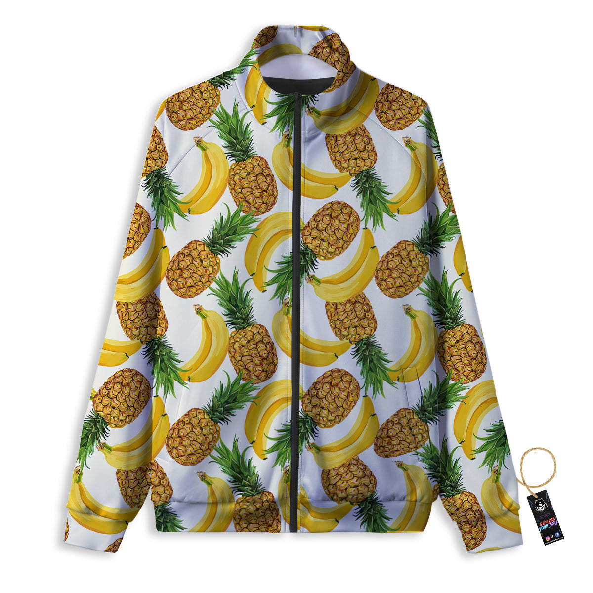 Pineapple Banana Print Pattern Track Jacket-grizzshop