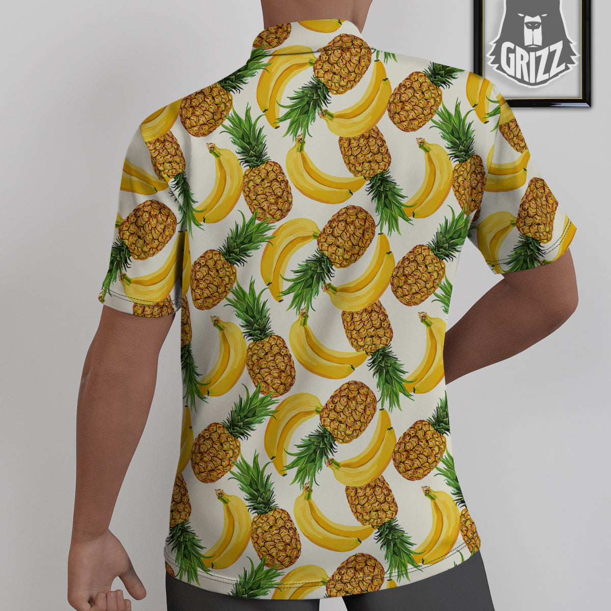 Pineapple Banana Print Pattern Untucked Shirts-grizzshop