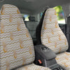 Pineapple Beige Zig Zag Print Pattern Car Seat Covers-grizzshop