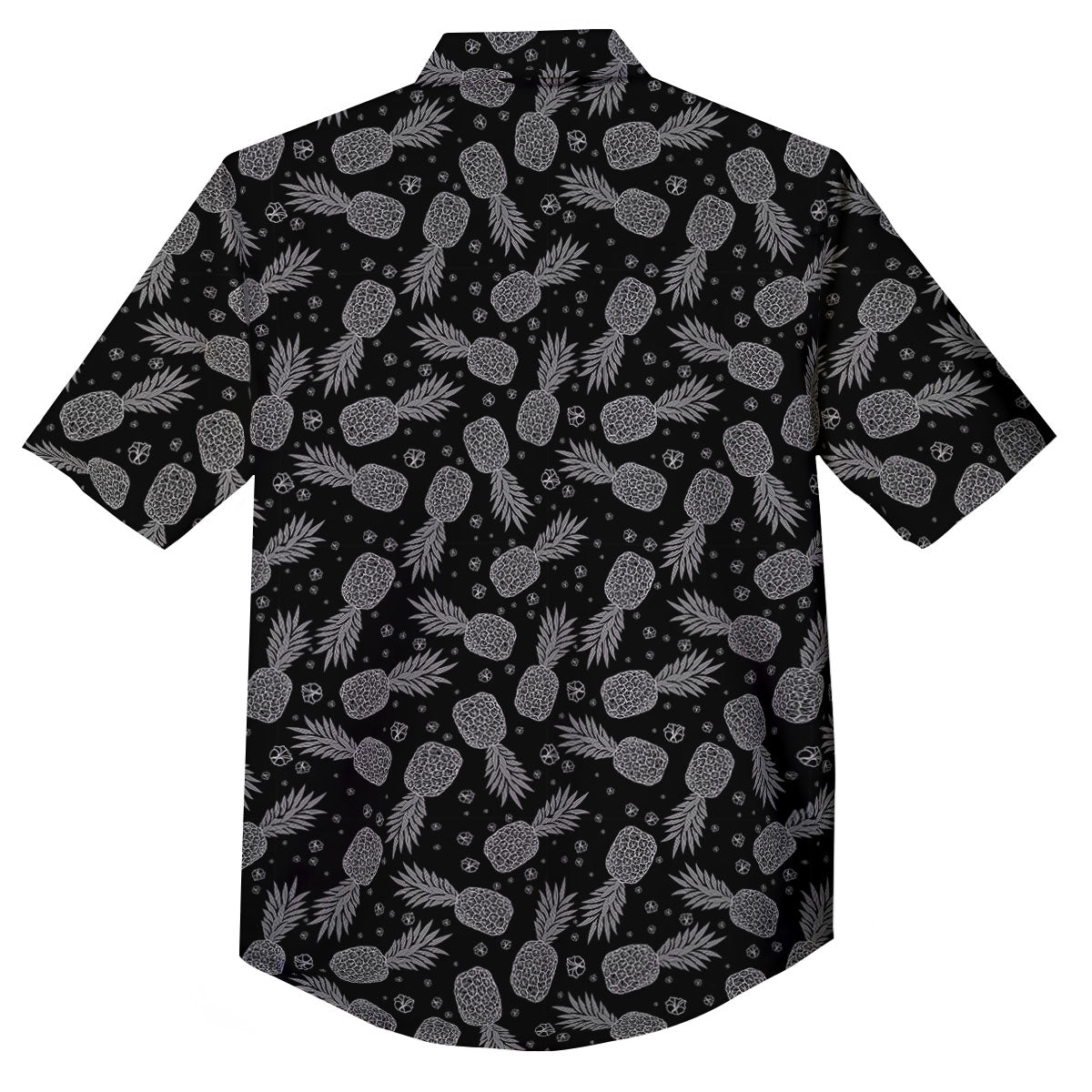Pineapple Black Print Pattern Button Up Shirt-grizzshop