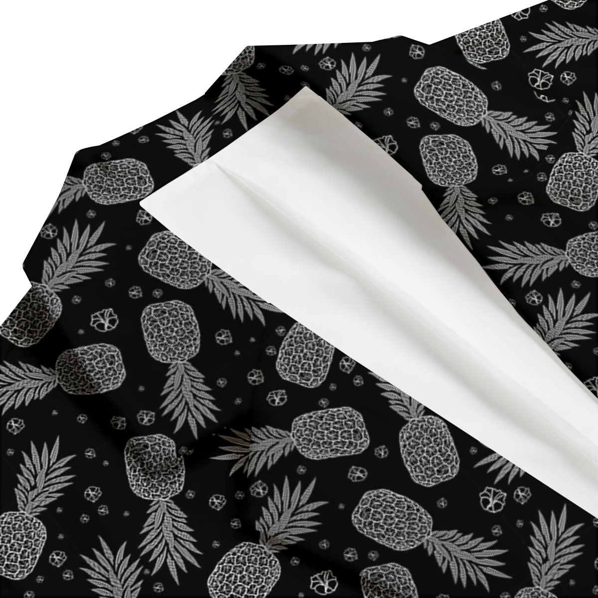 Pineapple Black Print Pattern Men's Blazer-grizzshop