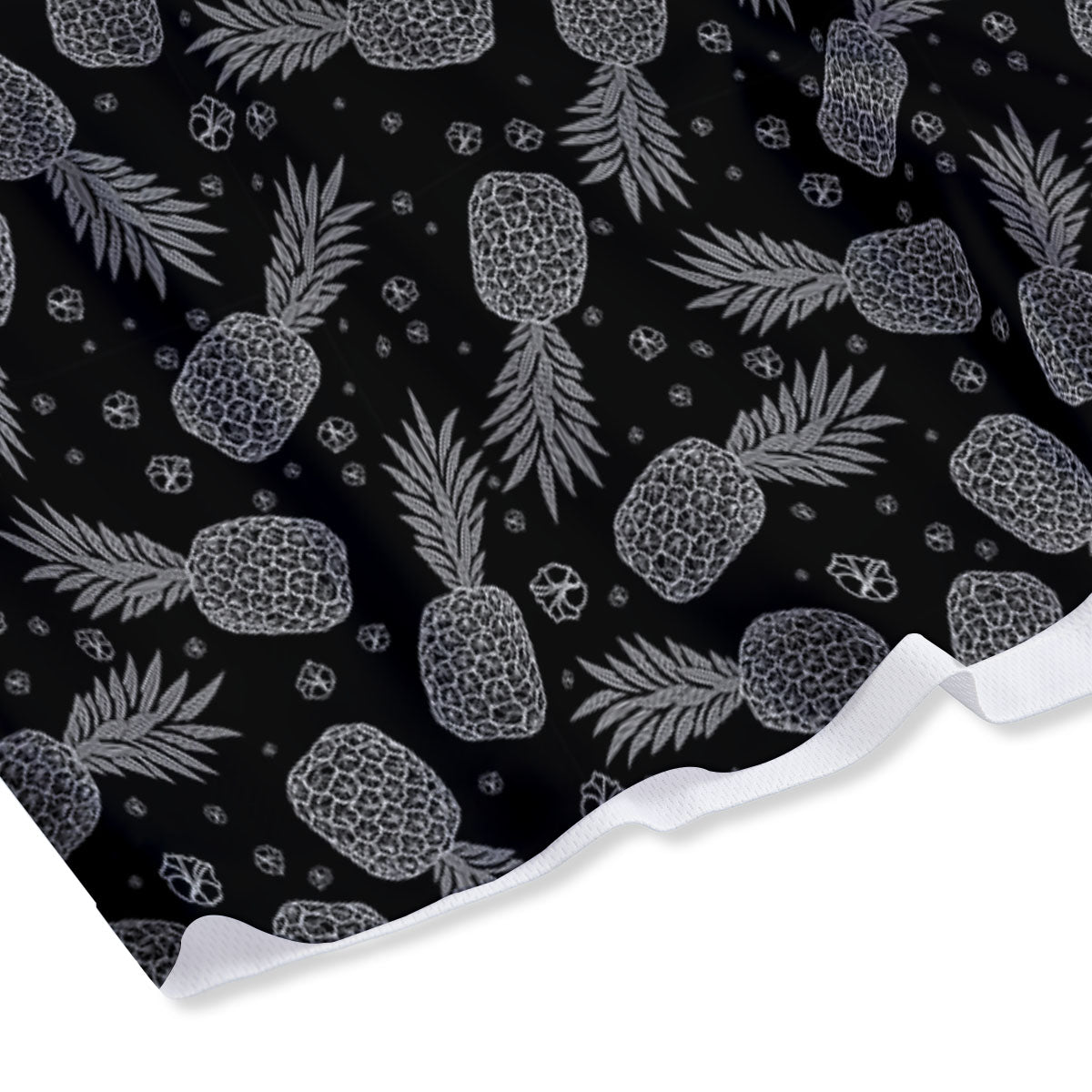 Pineapple Black Print Pattern Mesh Shorts-grizzshop