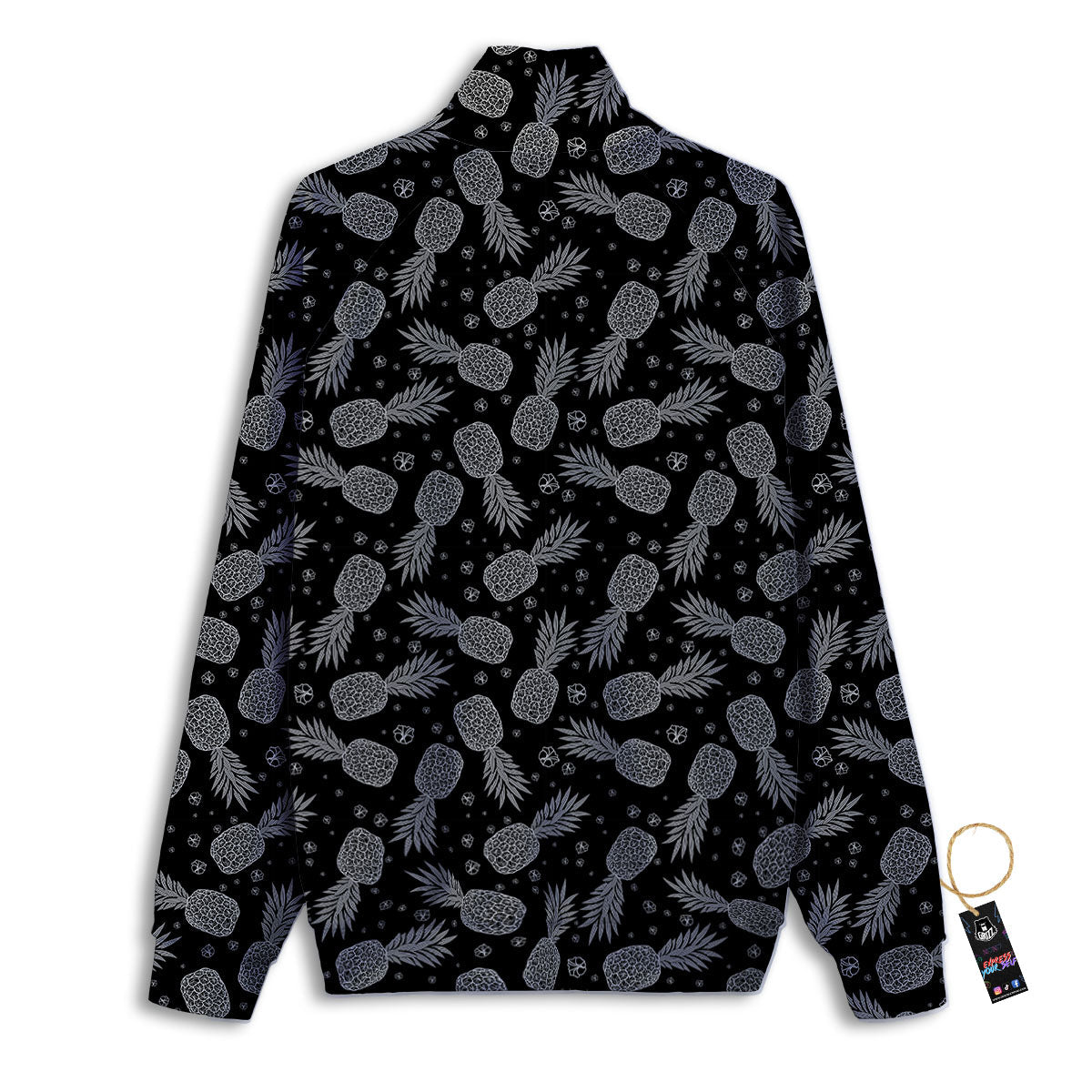 Pineapple Black Print Pattern Track Jacket-grizzshop