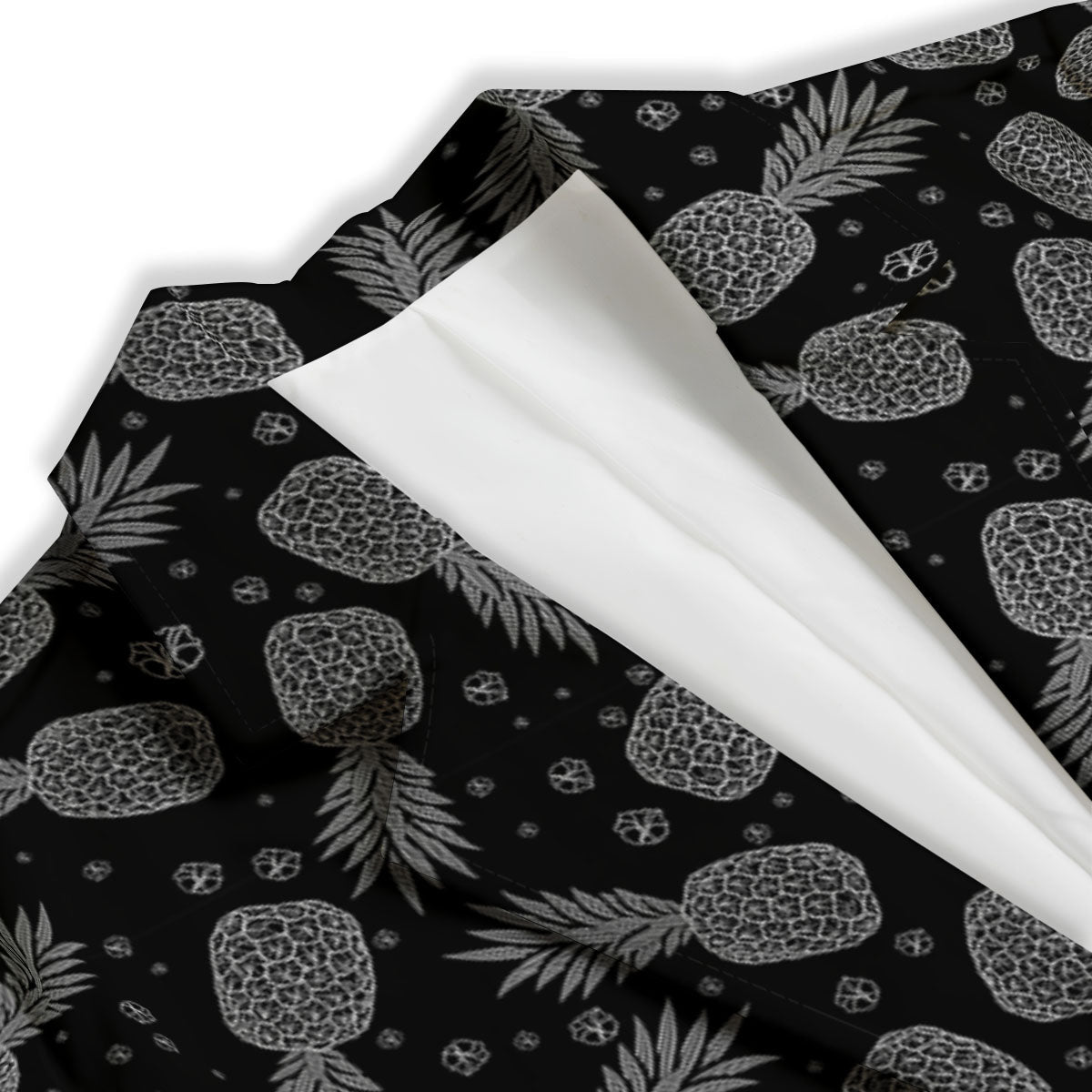 Pineapple Black Print Pattern Women's Blazer-grizzshop