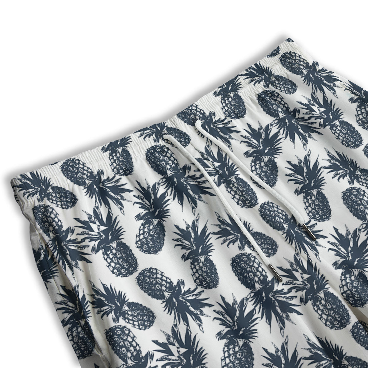 Pineapple Black Tropical Print Pattern Men's Athletic Shorts-grizzshop