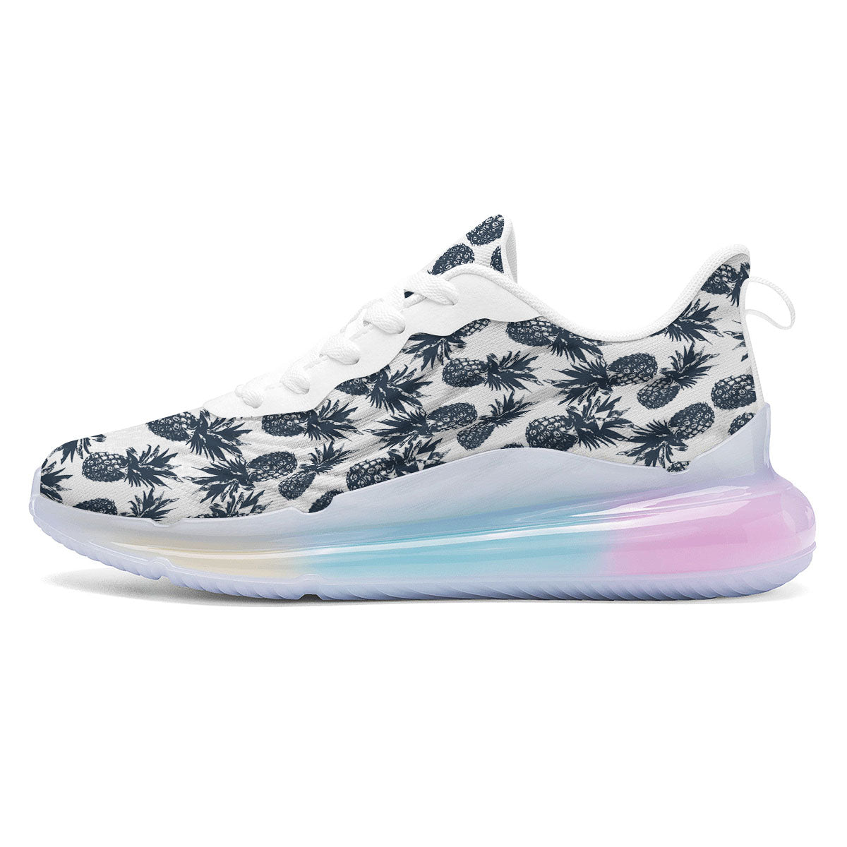 Pineapple Black Tropical Print Pattern Running Sneakers-grizzshop