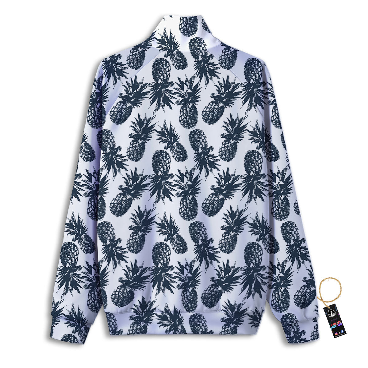 Pineapple Black Tropical Print Pattern Track Jacket-grizzshop