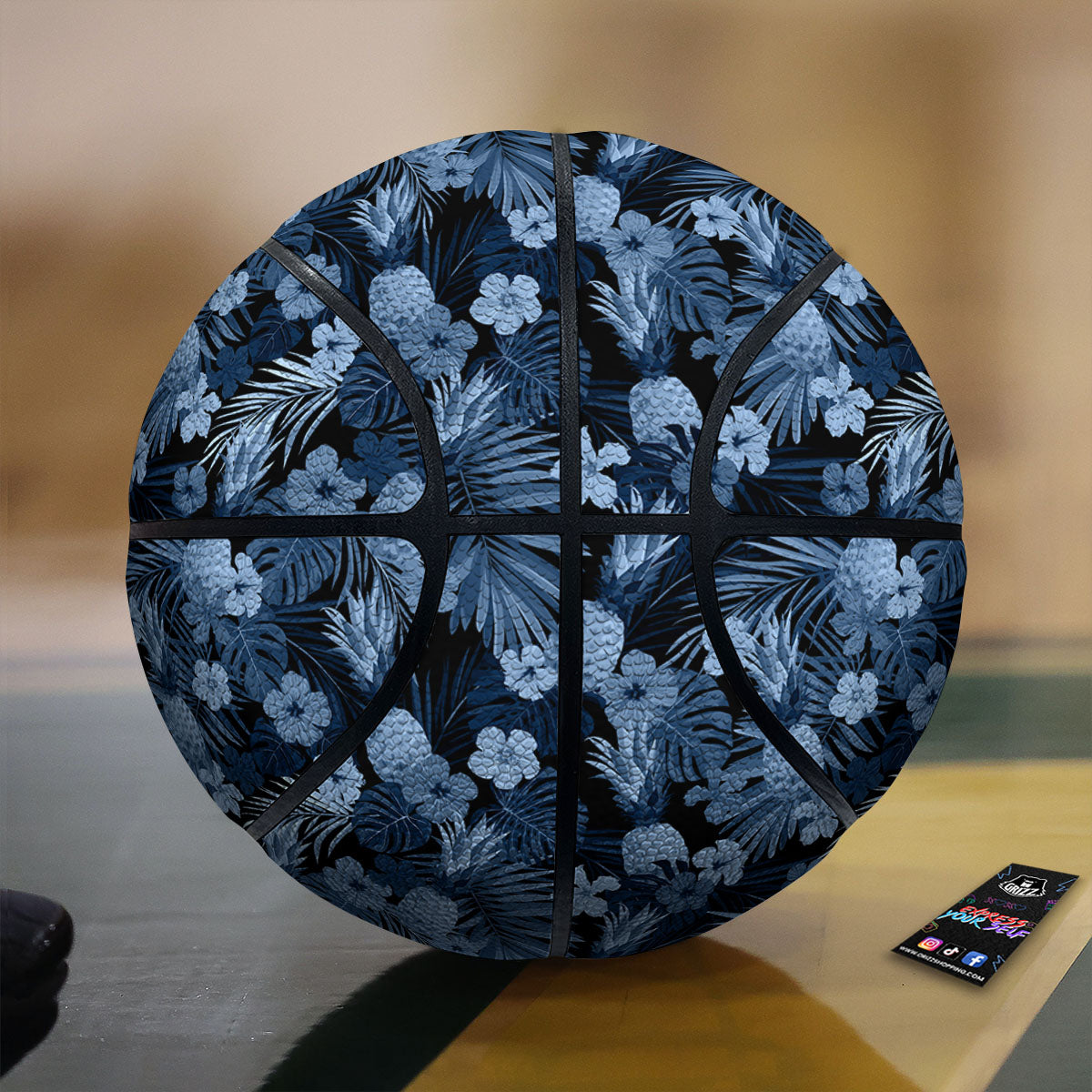 Pineapple Blue Aloha Print Pattern Basketball-grizzshop
