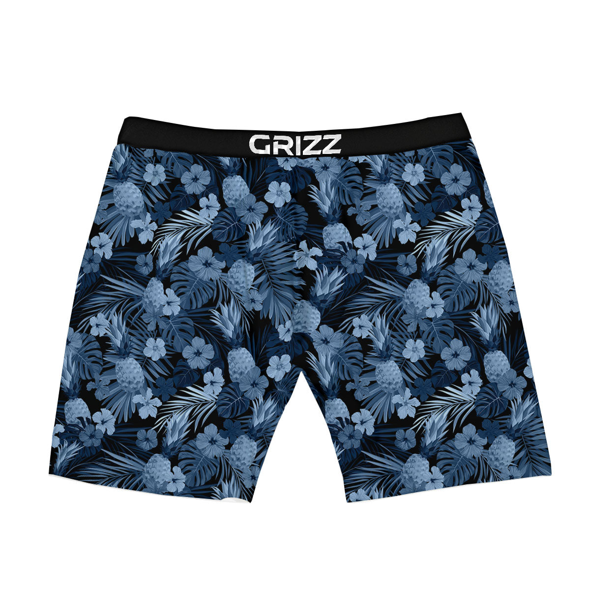 Pineapple Blue Aloha Print Pattern Boxer Briefs-grizzshop