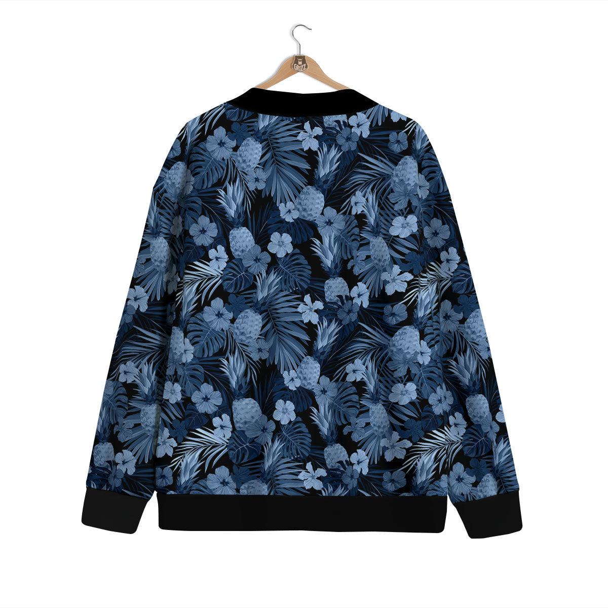 Pineapple Blue Aloha Print Pattern Cardigan-grizzshop