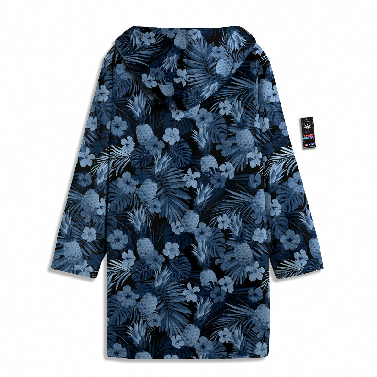 Pineapple Blue Aloha Print Pattern Men's Windbreaker Jacket-grizzshop